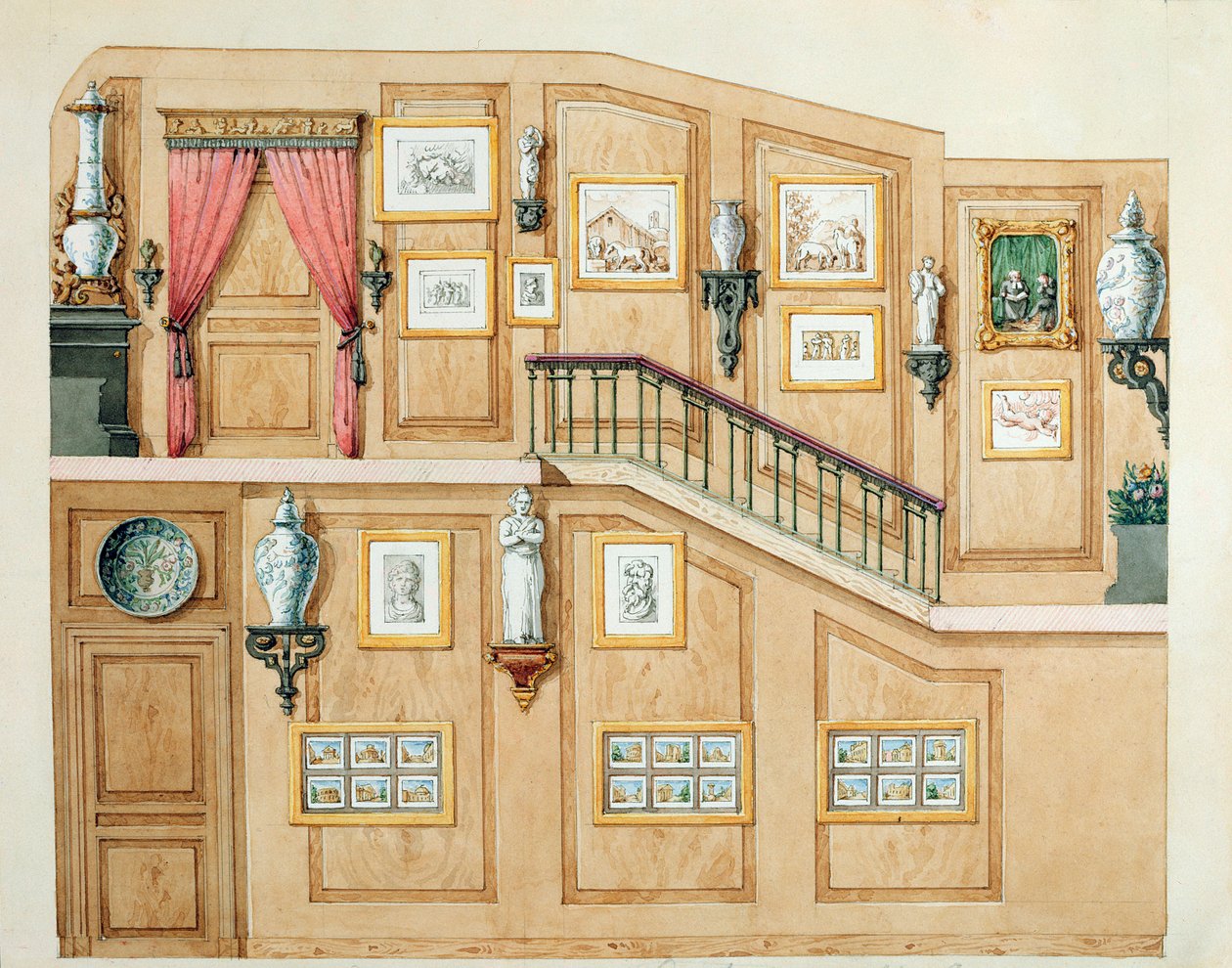Trap aan de rue Fortunee, huis gekocht door Balzac in 1847, 1851 door M. Santi