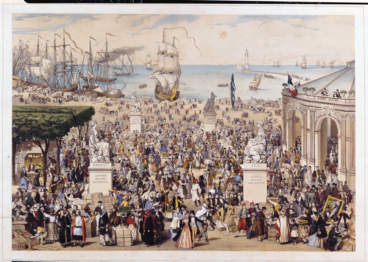 Een Markt onder de Universele Democratische en Sociale Republiek, 1848 door M.C Goldsmid
