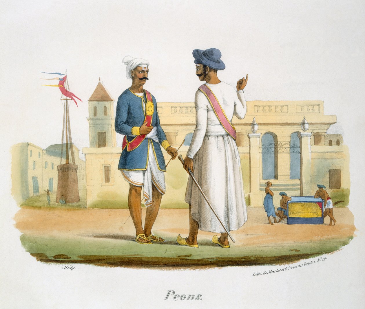 Peons, 1827-35 door M.E. Burnouf