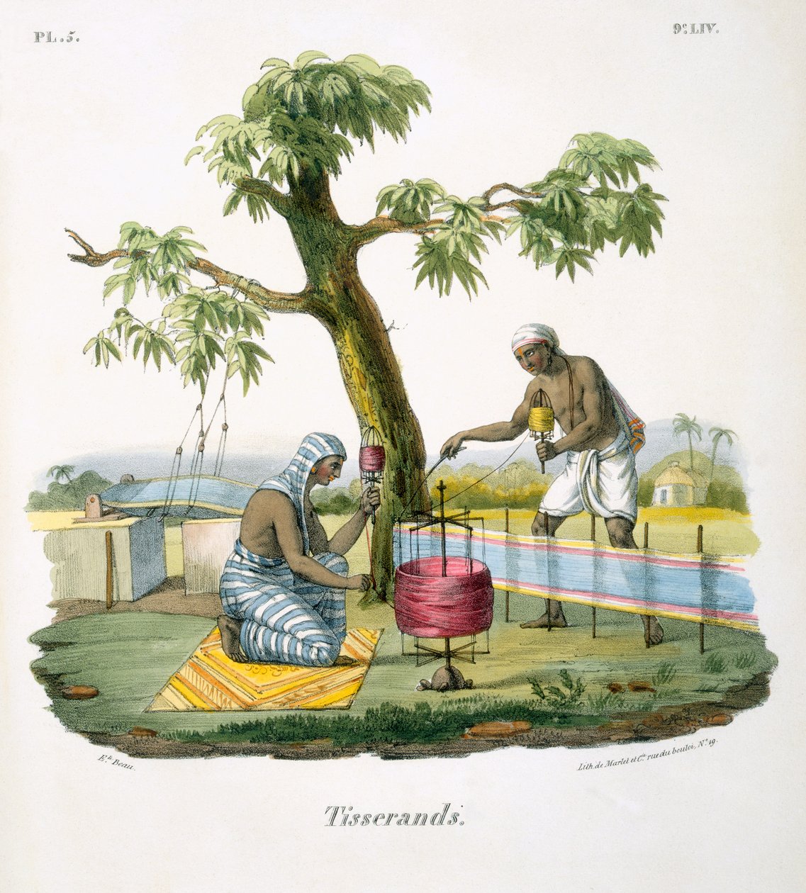 Tapijtwevers, 1827-35 door M.E. Burnouf
