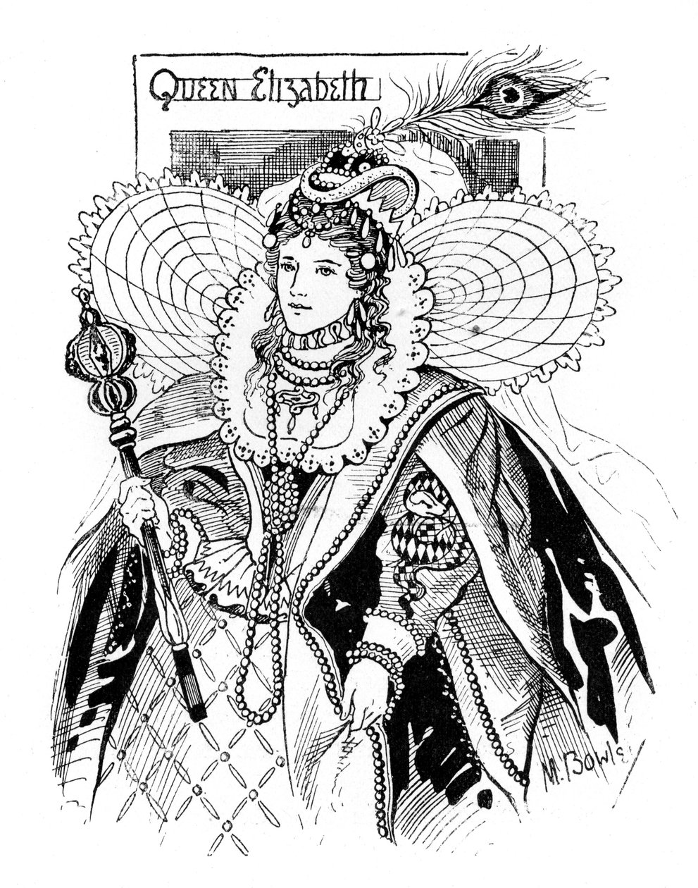 Koningin Elizabeth I 1533-1603, 1897 door M. Bowley
