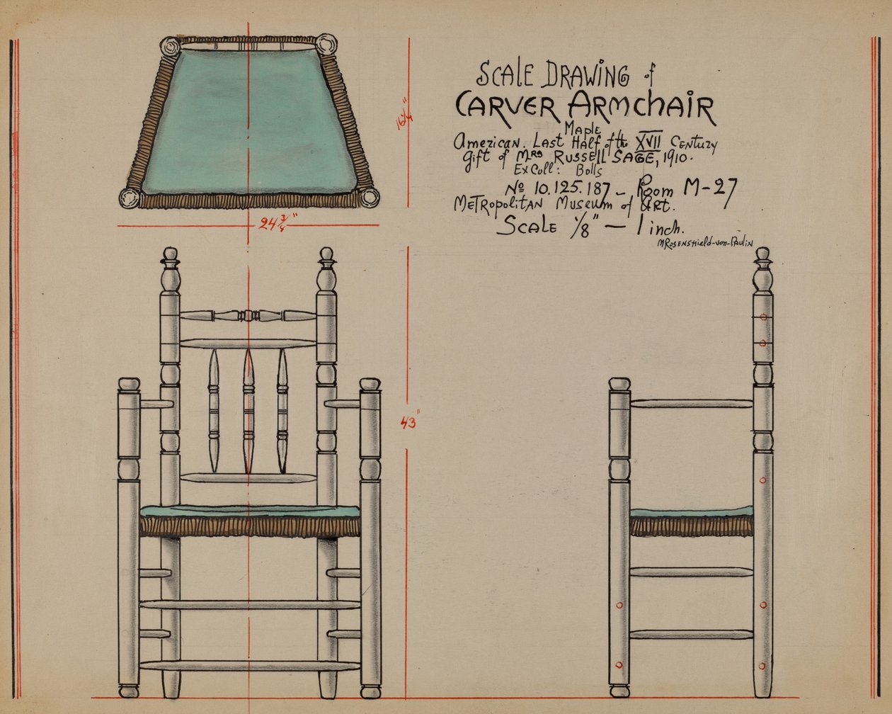 Carver Armstoel door M. Rosenshield von Paulin