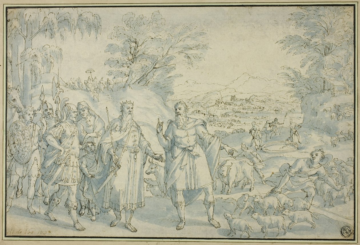 De ontmoeting van Abraham en Melchizedek door Maarten de Vos