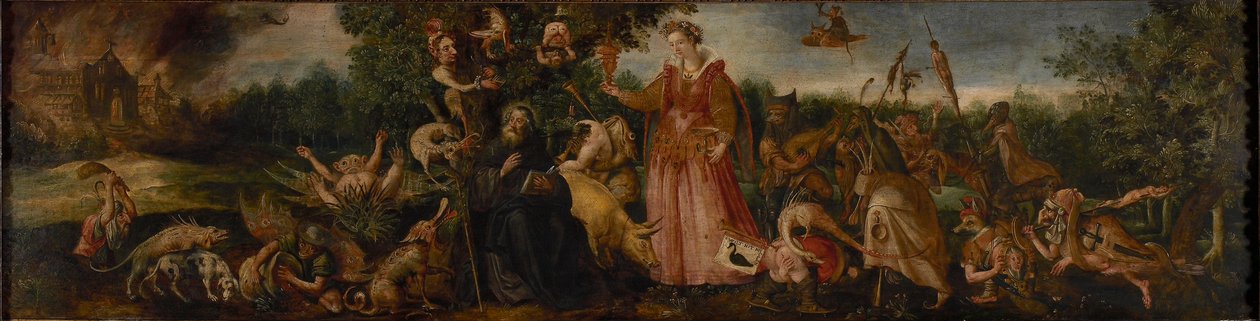 De verzoeking van Sint-Antonius, 1585-1590 door Maerten Vos de