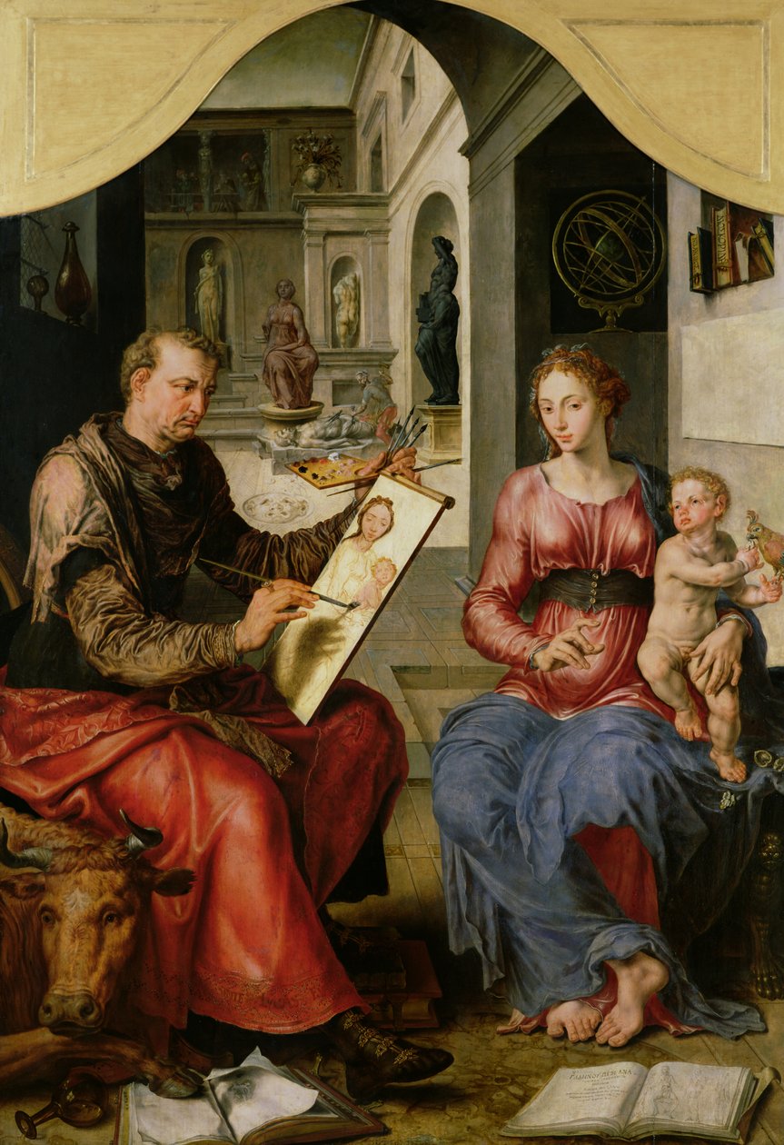 St. Lucas schildert de Maagd, ca. 1545 door Maerten van Heemskerck