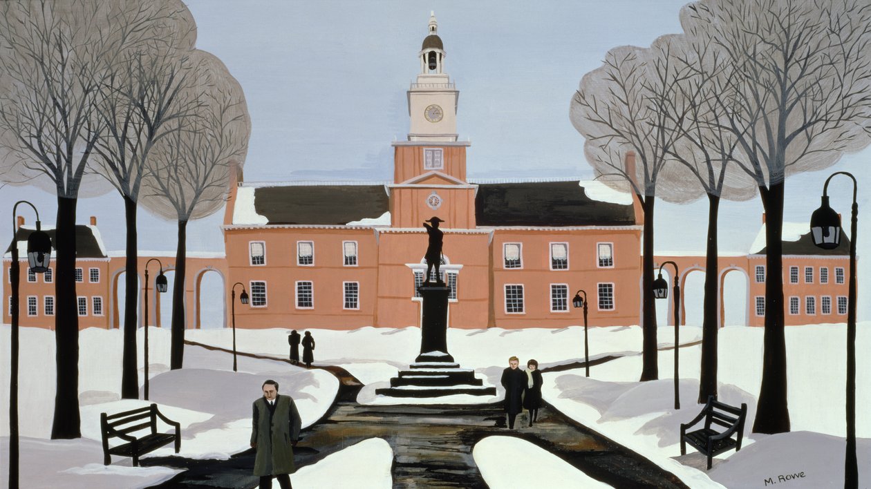 Philadelphia in de sneeuw door Maggie Rowe