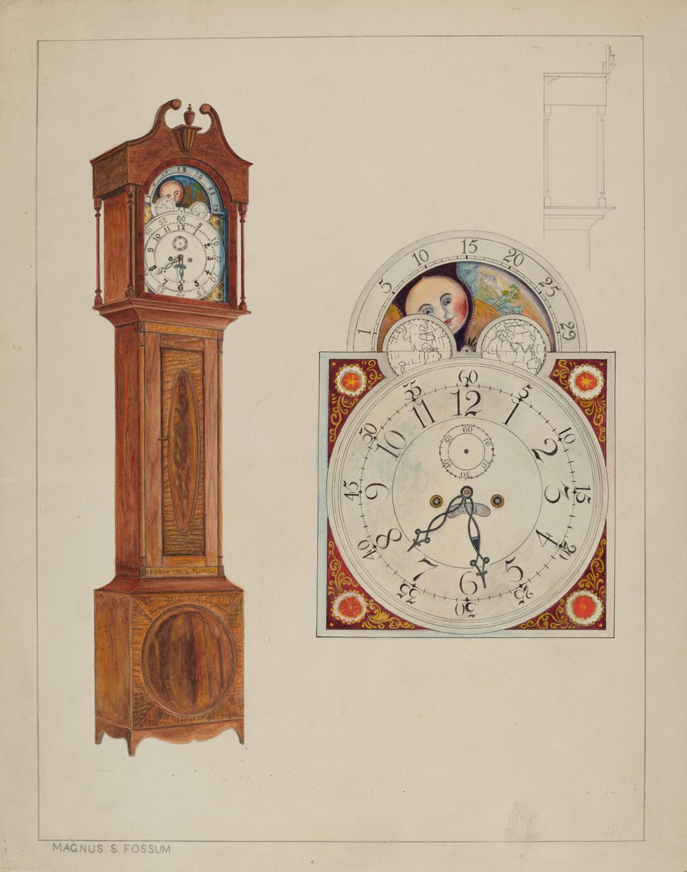 Grootvader klok, ca. 1937 door Magnus S. Fossum