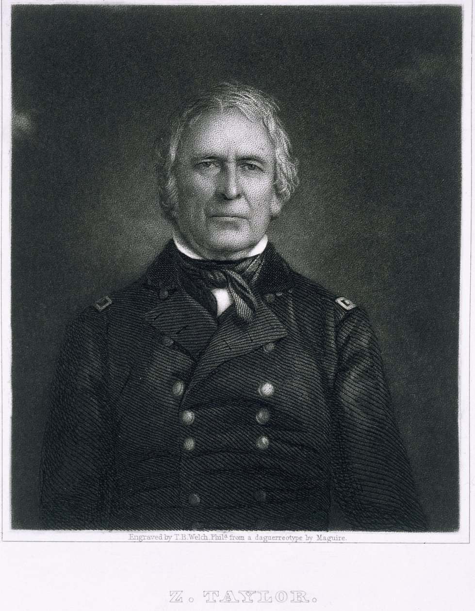 Zachary Taylor, gegraveerd naar een daguerreotype door Thomas B. Welch (1814-74) door Maguire