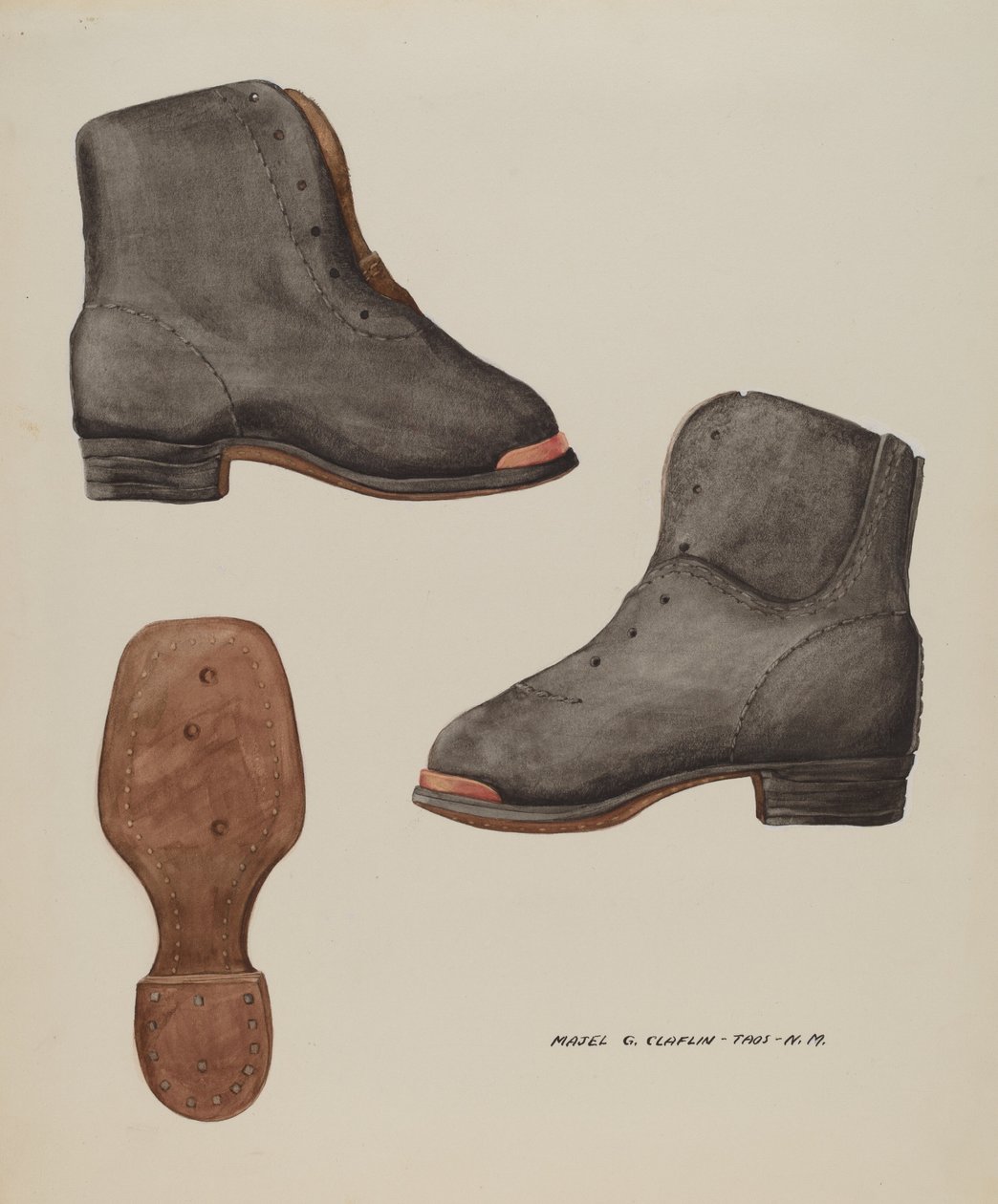 Koperschoen van een Kind, ca. 1937 door Majel G. Claflin
