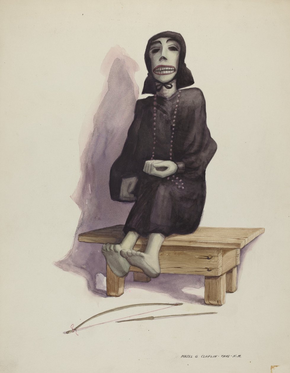 Figuur van de Dood Muerto, ca. 1937 door Majel G. Claflin