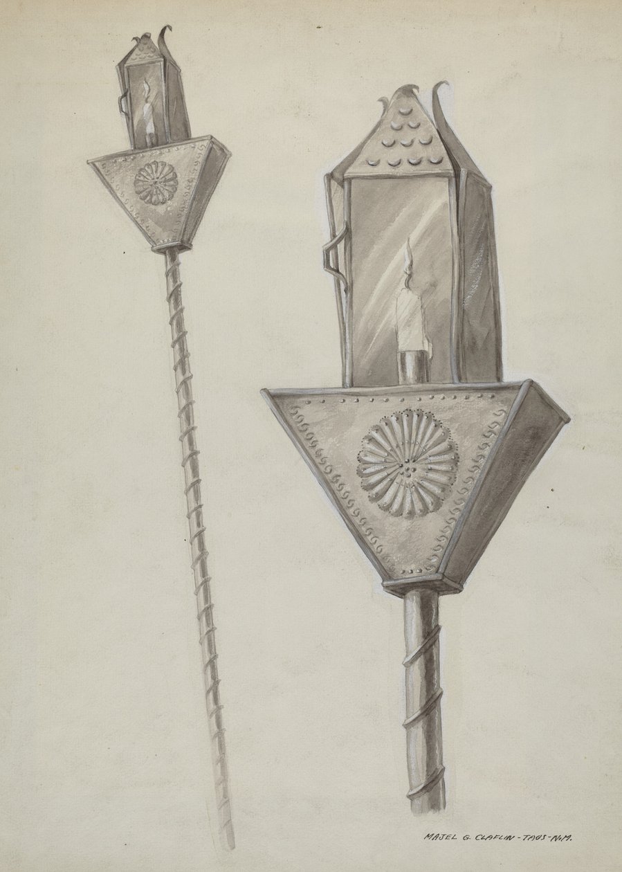 Penitente Processielantaarn, ca. 1937 door Majel G. Claflin
