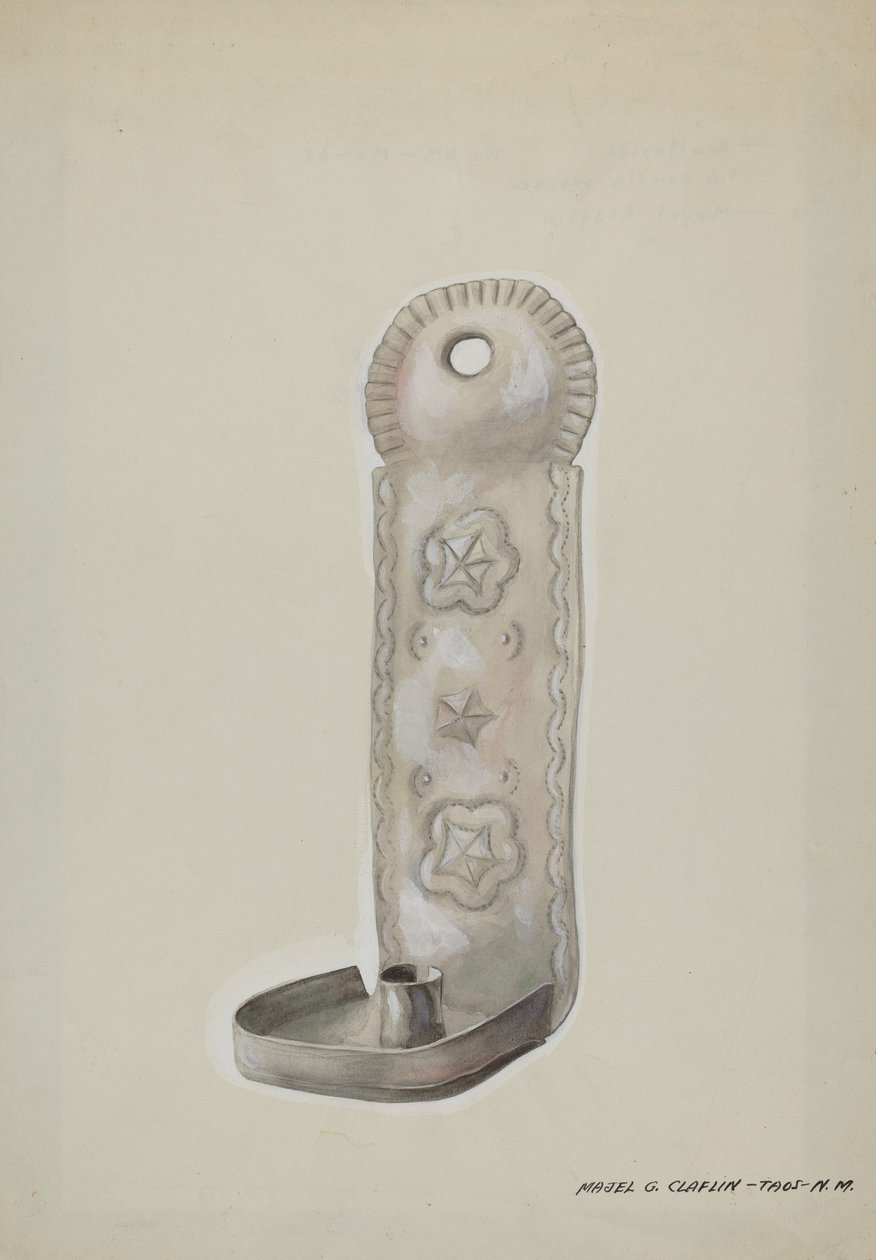 Blikken kaarskandelaar, c. 1937 door Majel G. Claflin