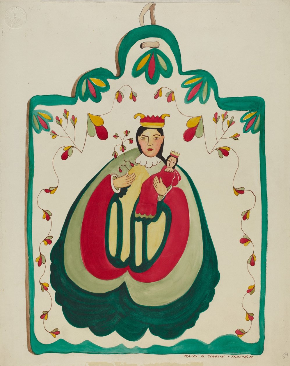 Houten retablo, San Antonio door Majel G. Claflin