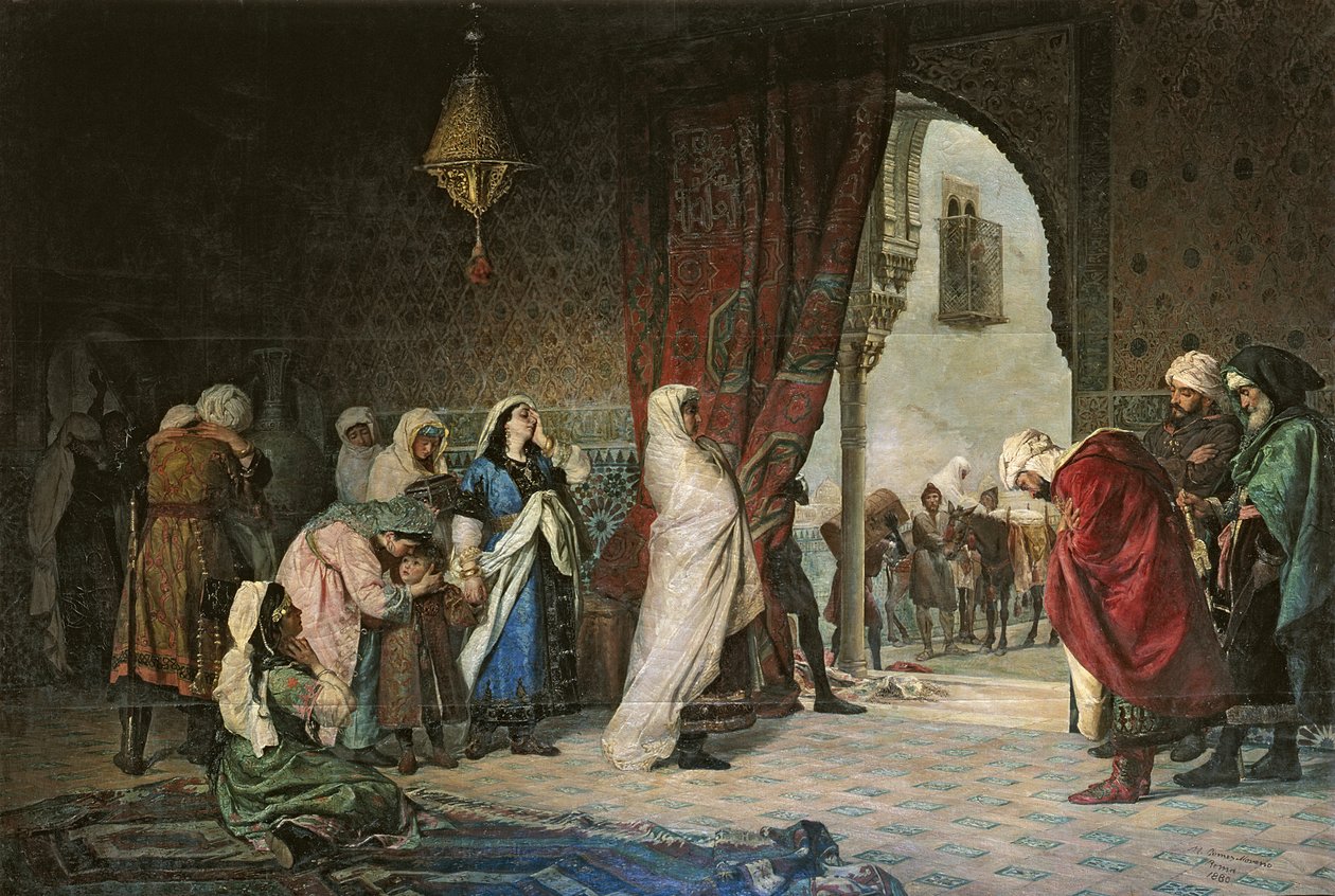Salida del Boabdil, bij het Alhambra door Manuel Gomez Moreno y Gonzalez