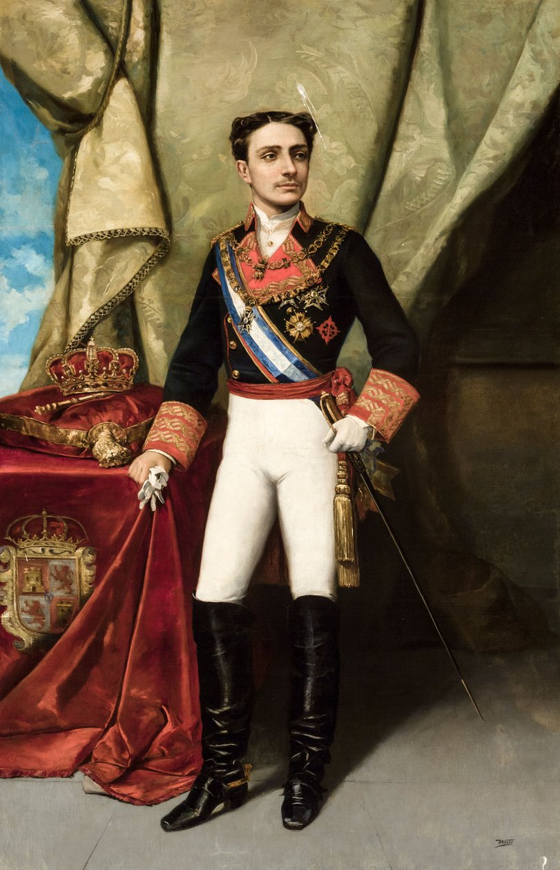 Alfonso XII van Spanje door Manuel Ussel de Guimbarda  
