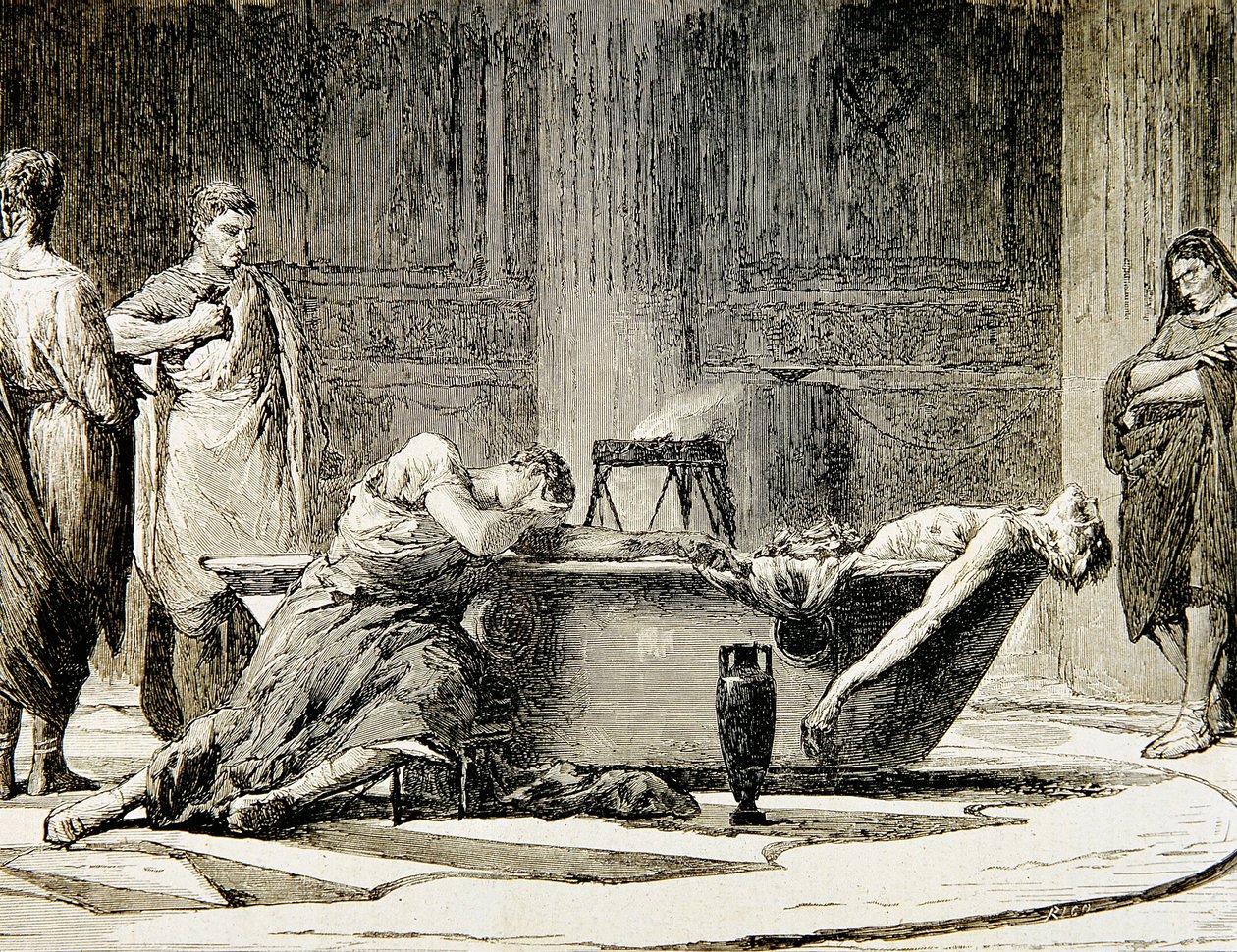 De dood van Seneca door Manuel Domínguez Sánchez