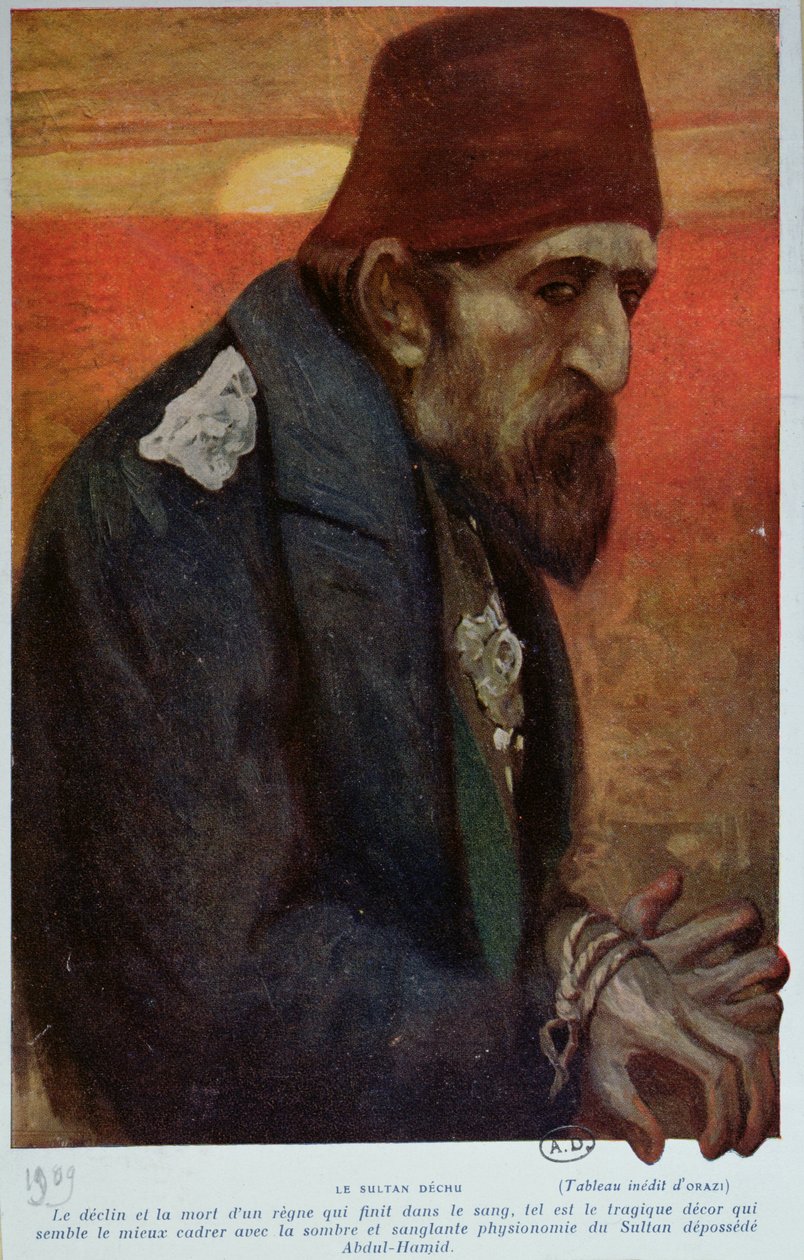Sultan Abd al-Hamid II (1842-1918) 1909 door Manuel Orazi