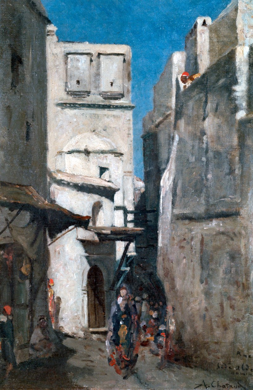 Straat in Algiers door Marc Alfred Chataud