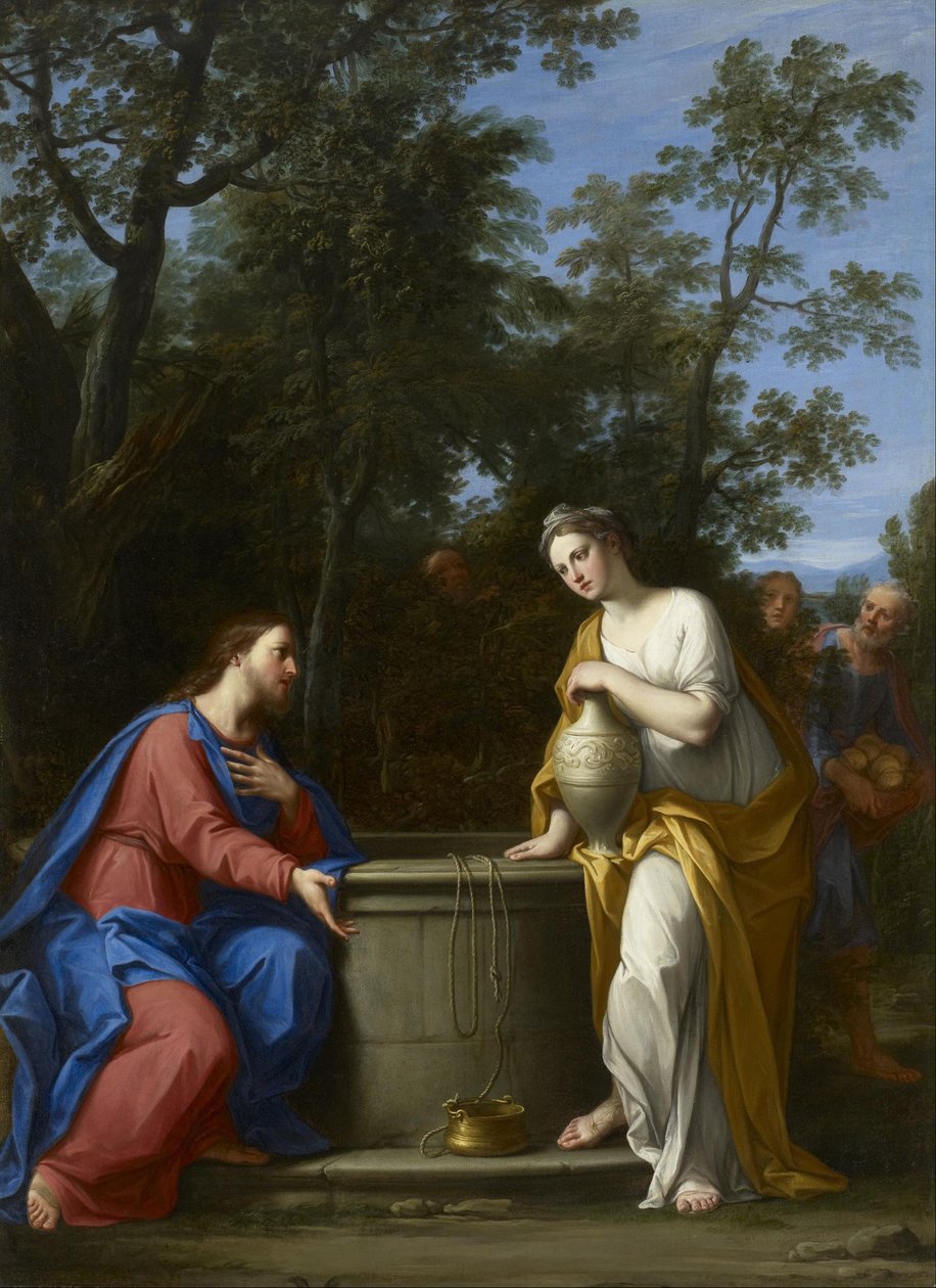 Christus en de vrouw van Samaria door Marcantonio Franceschini