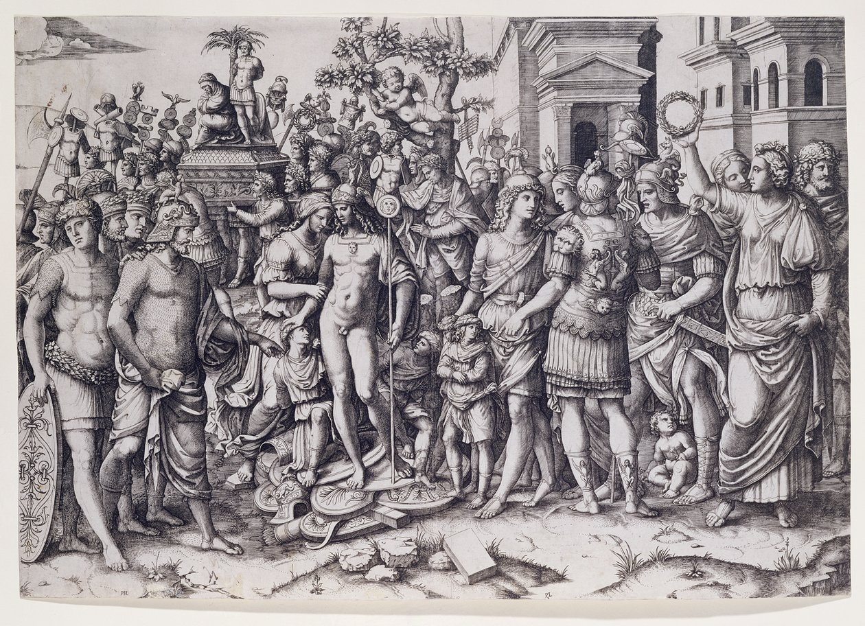 Een Triomf door Marcantonio Raimondi