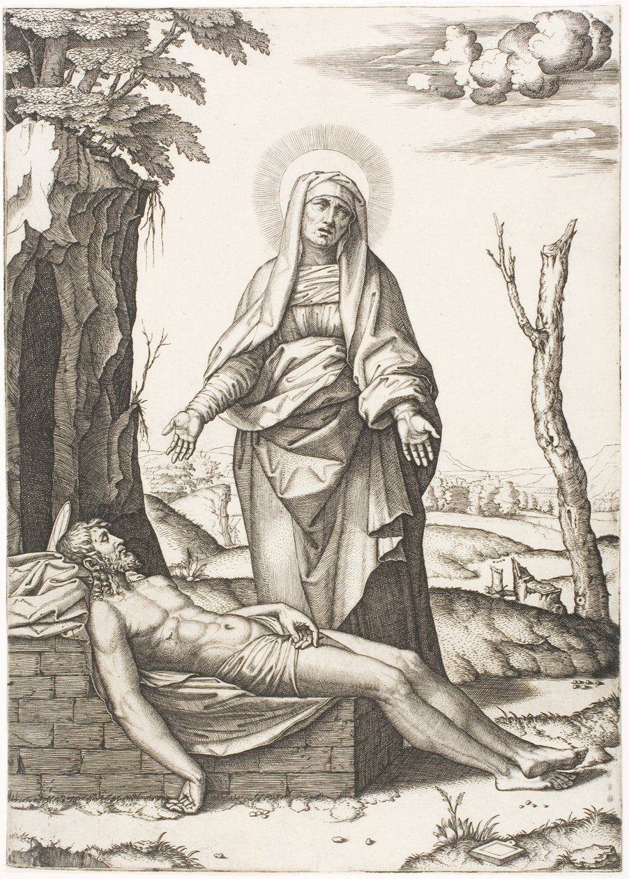 De Piëta door Marcantonio Raimondi