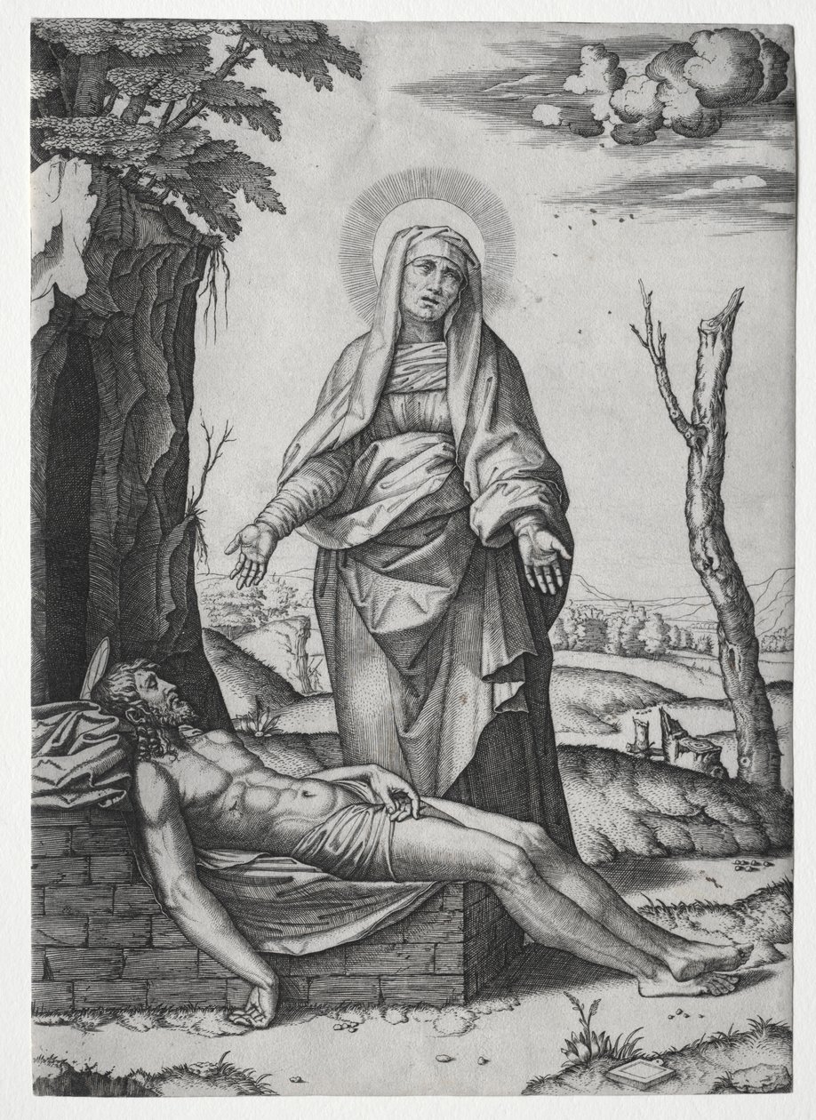 De Pieta door Marcantonio Raimondi