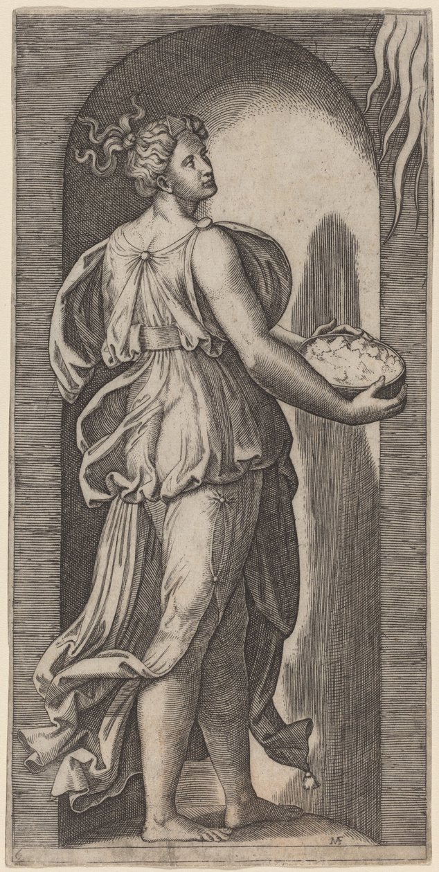 Hoop door Marcantonio Raimondi after Raphael
