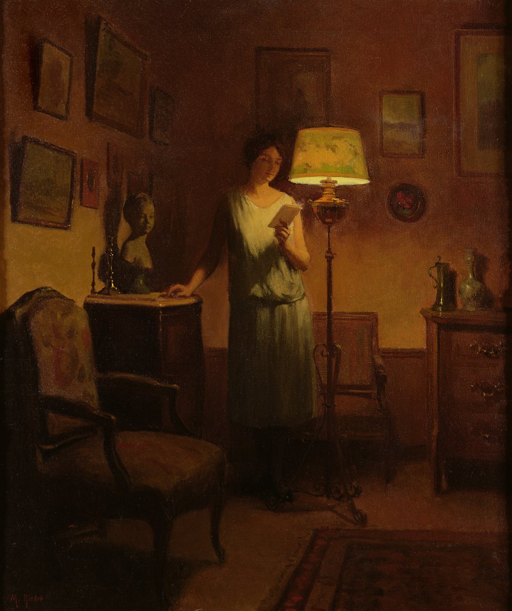 Dame in een interieur door Marcel Rieder