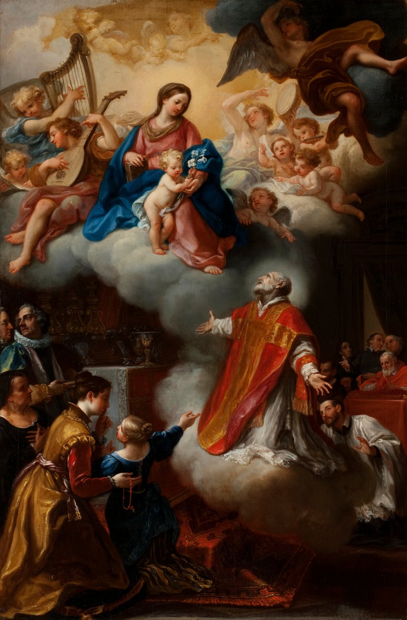 Het Visioen van de Heilige Philip Neri, 1721 door Marco Benefial