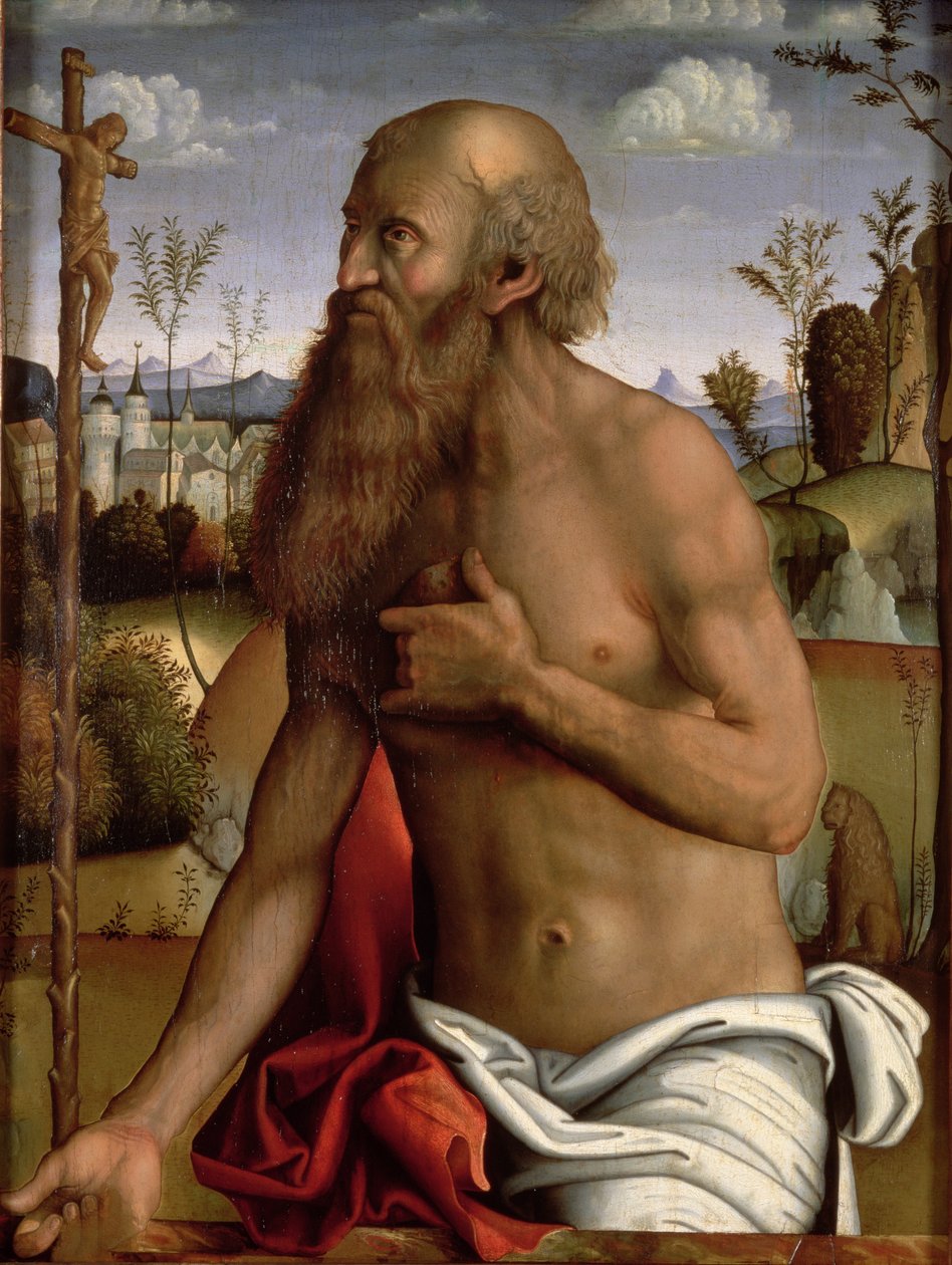 Sint Hiëronymus in boetedoening door Marco Meloni