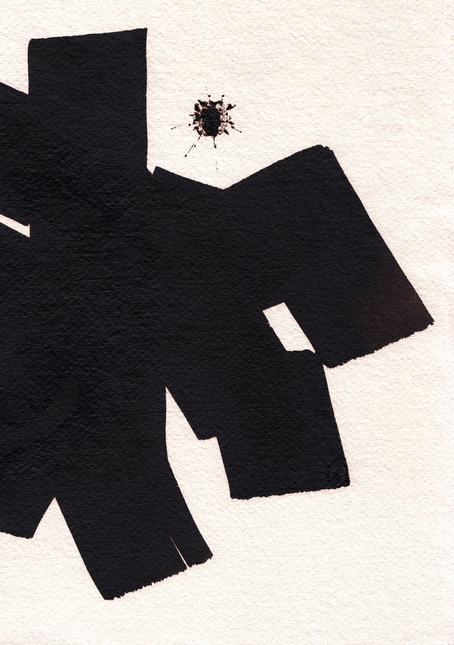 Zwart, 2023 (inkt op papier) door Marco Campedelli