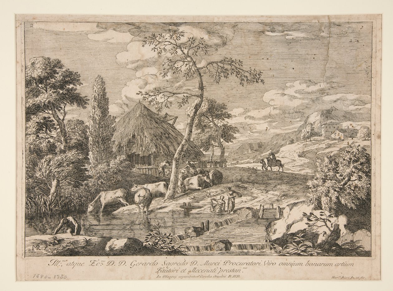 Landschap met een Veekudde door Marco Ricci