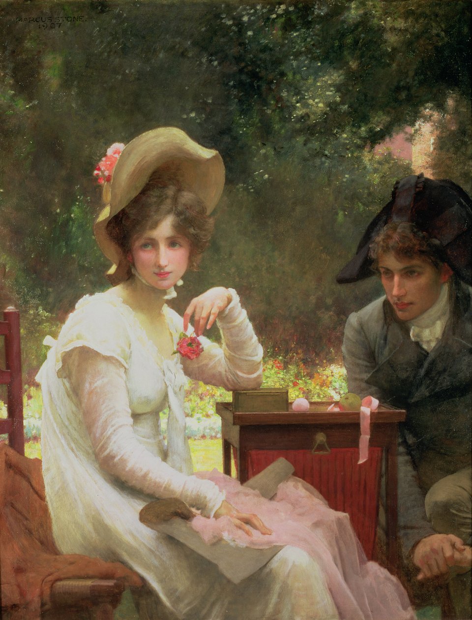 Verliefd, 1907 door Marcus Stone