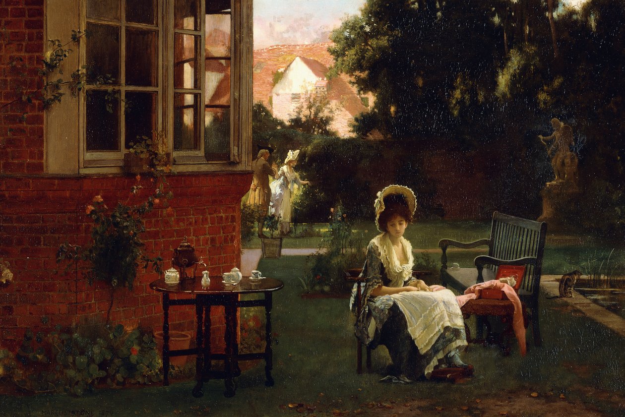 In de schaduw, 1879 door Marcus Stone