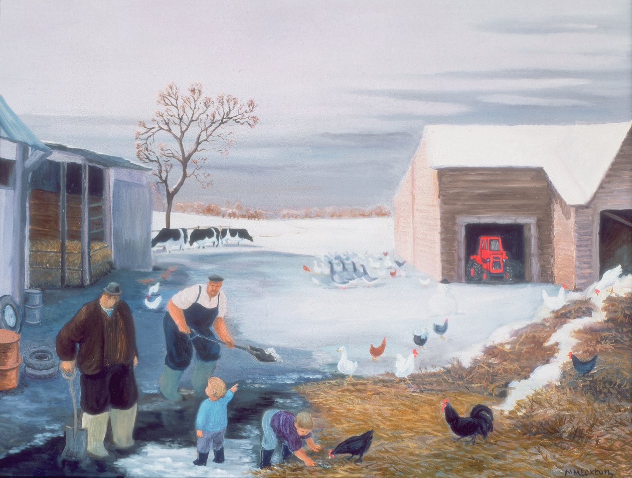 Sneeuw op de boerderij door Margaret Loxton