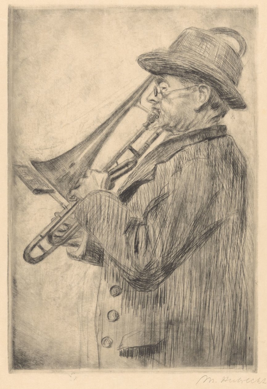 Trombonist door Maria Hubrecht (signed by artist)