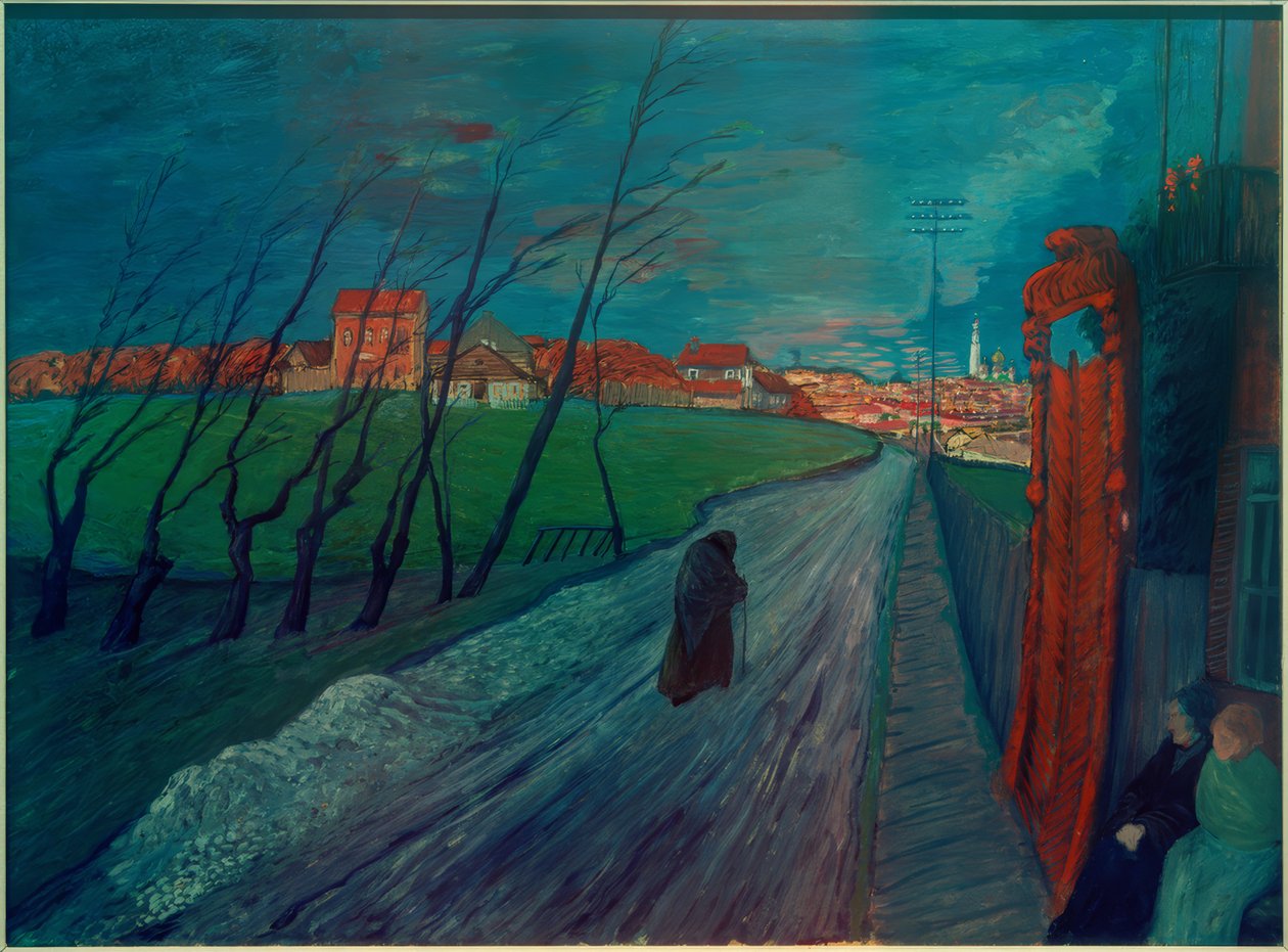Stad in Litouwen door Marianne von Werefkin