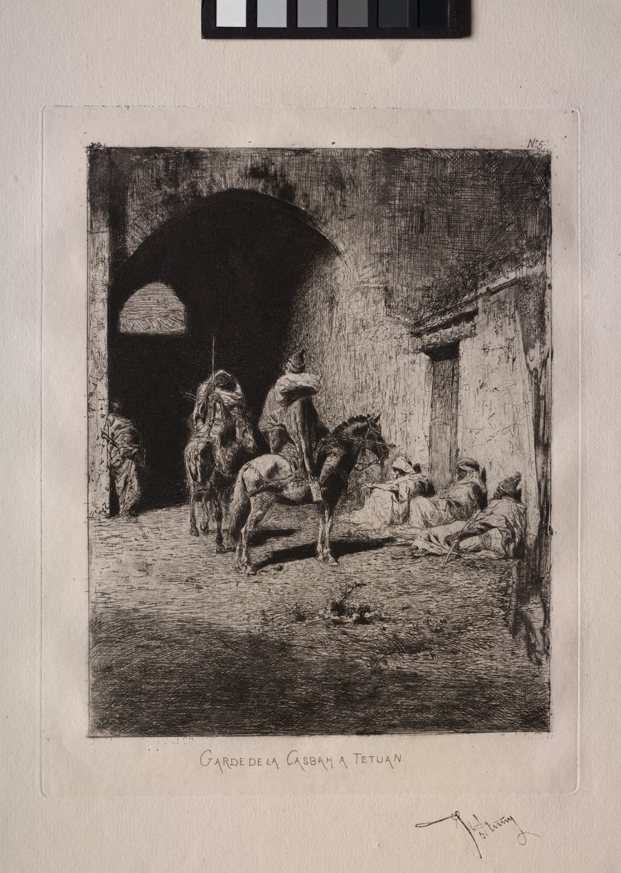 Wachter van de Kasbah in Tétouan door Mariano Fortuny y Marsal