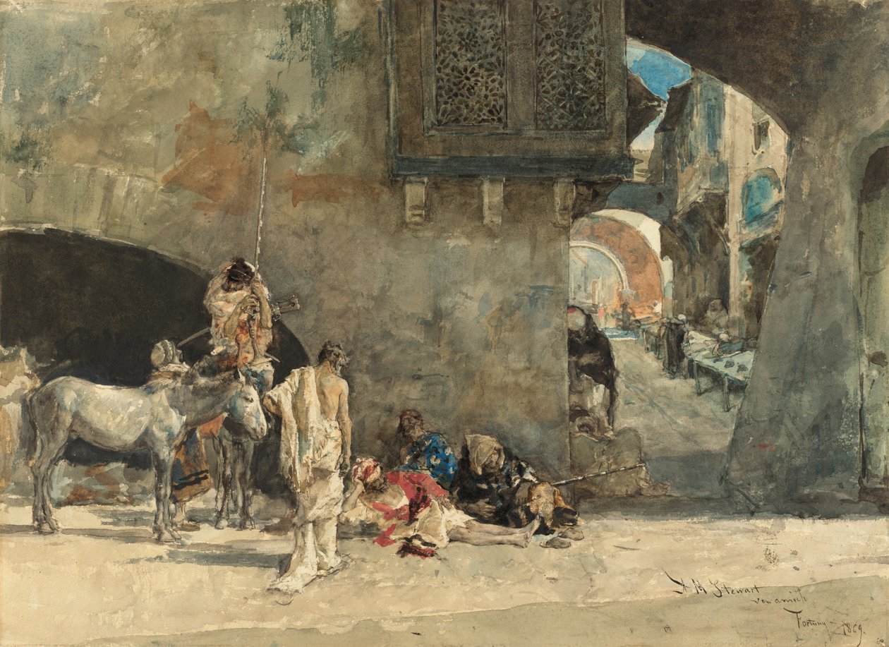 Een straat in Tanger door Marià Fortuny