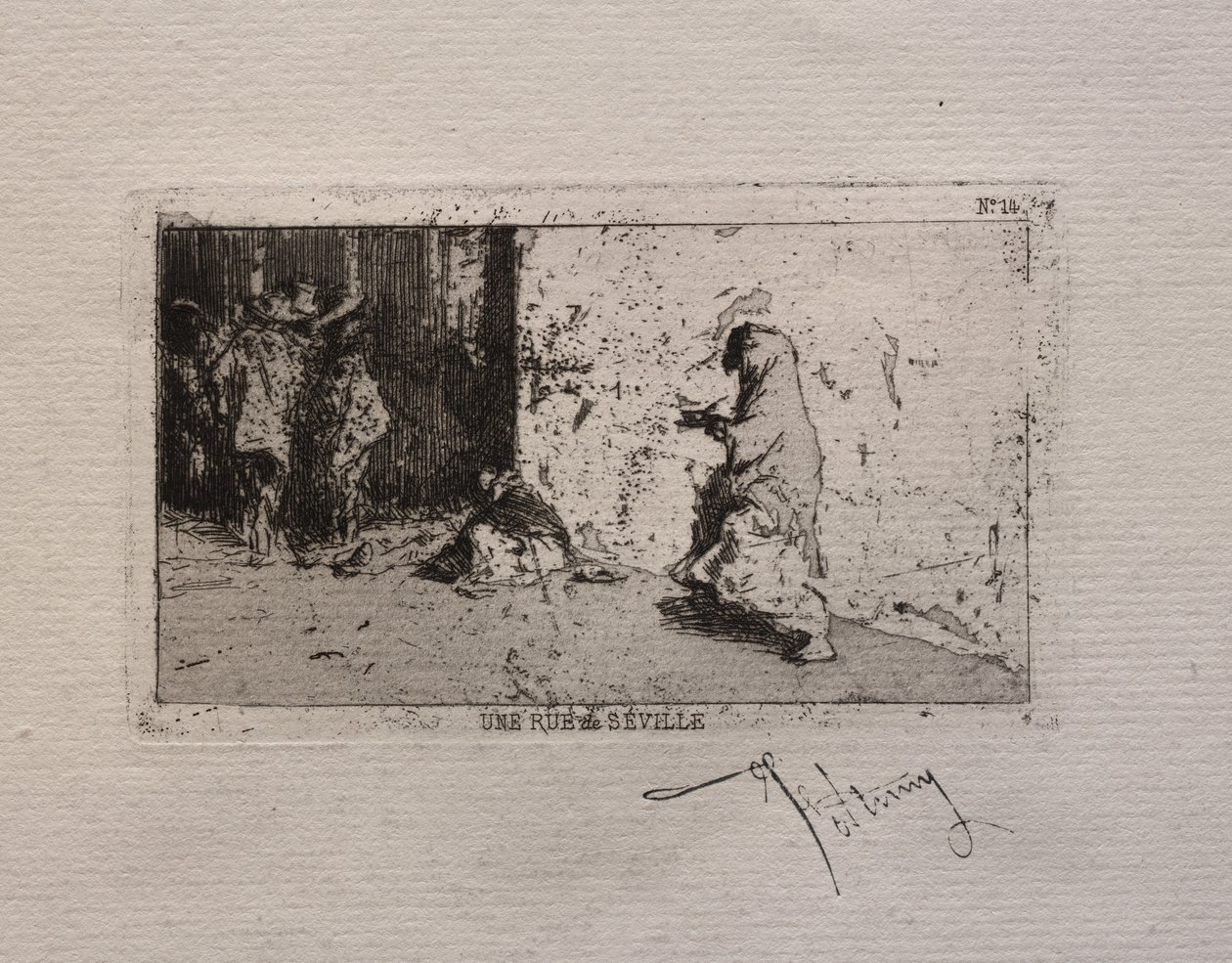 Een straat in Sevilla door Mariano Fortuny y Carbó