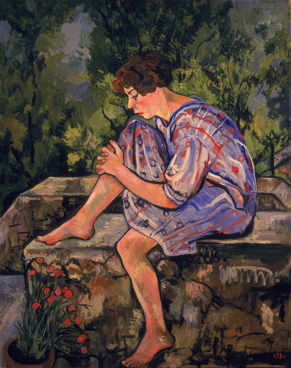 Zittende jonge vrouw door Marie Clementine (Suzanne) Valadon