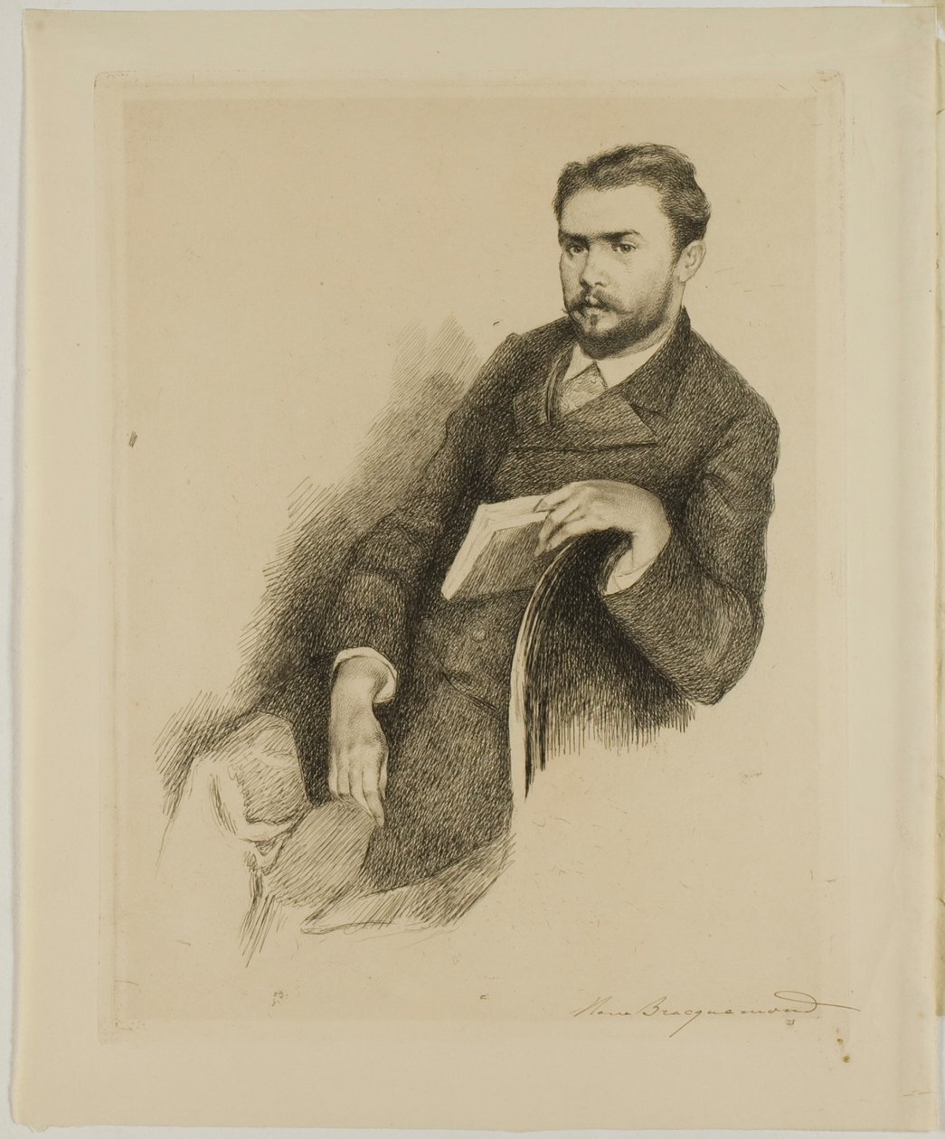 Portret van de Criticus Gustave Geffroy door Marie Bracquemond