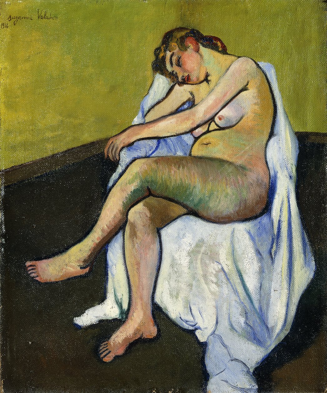 Zittend naakt, 1916 door Marie Clementine Valadon