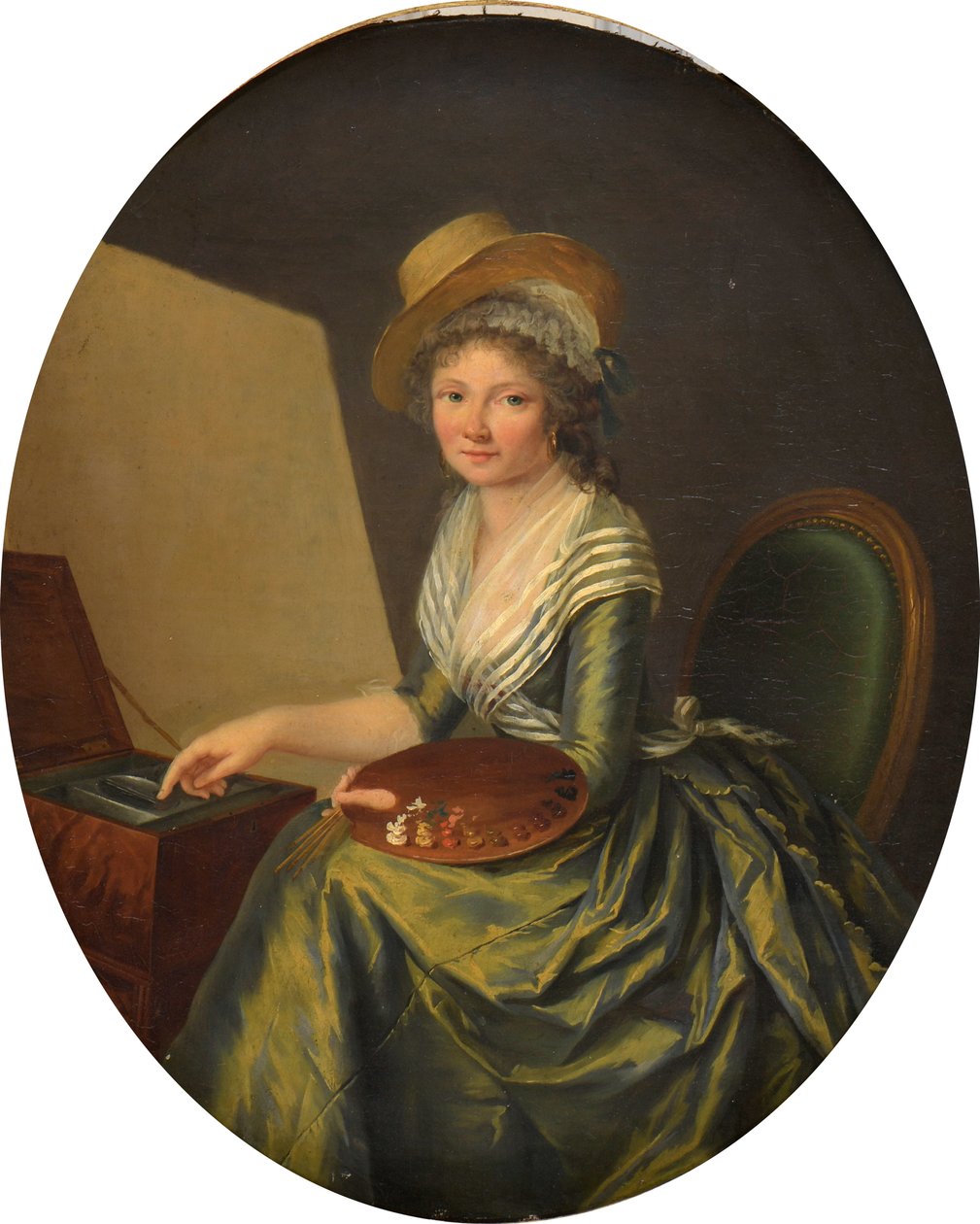 Zelfportret met ezel door Marie Elisabeth Lemoine