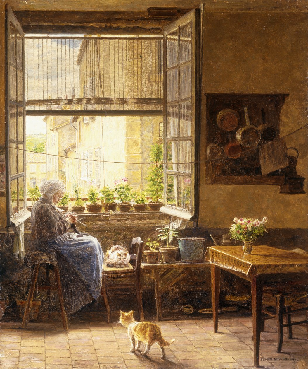 Een rustige middag, 1917 door Marie Francois Firmin Girard