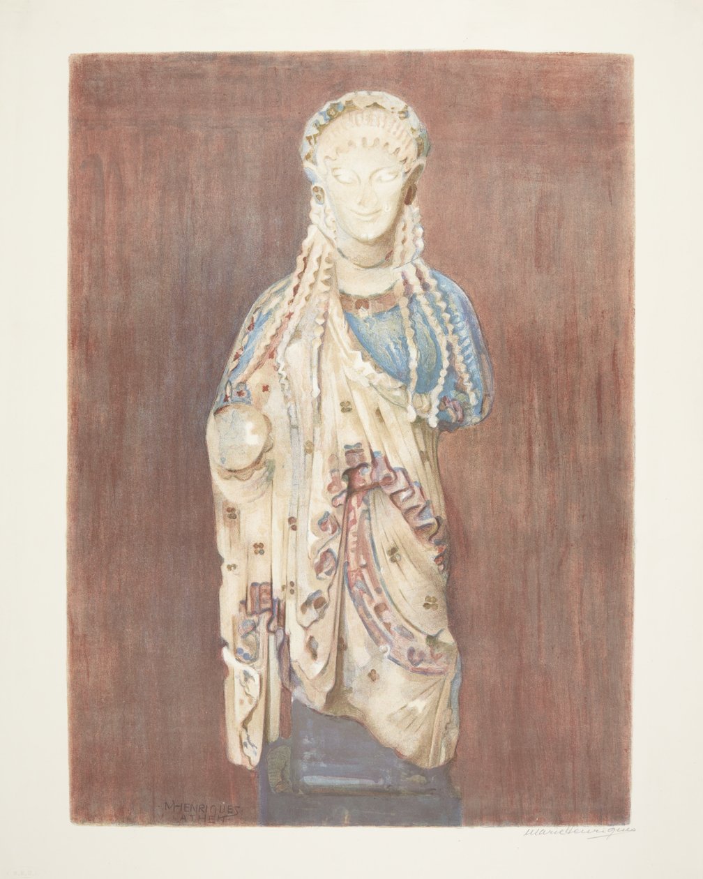 Archaïsche Griekse Kore (Athene) door Marie Henriques