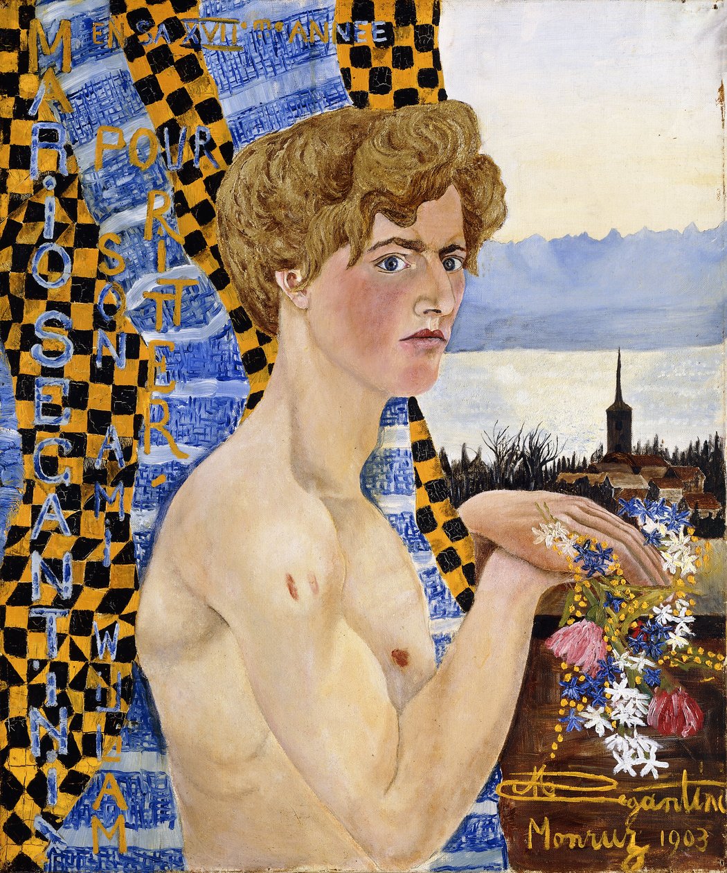 Zelfportret door Mario Segantini