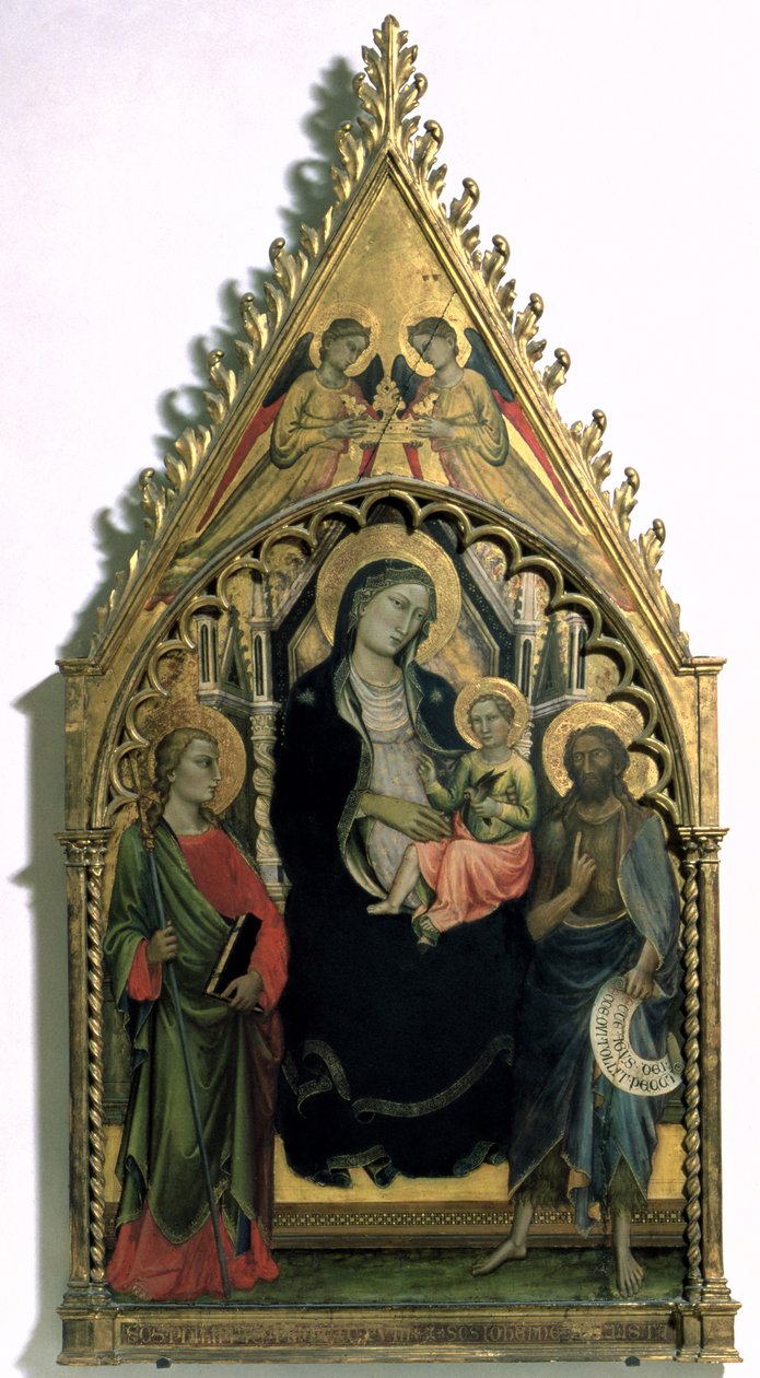 Madonna en Kind met St. Philip en St. Johannes de Doper door Mariotto di Nardo
