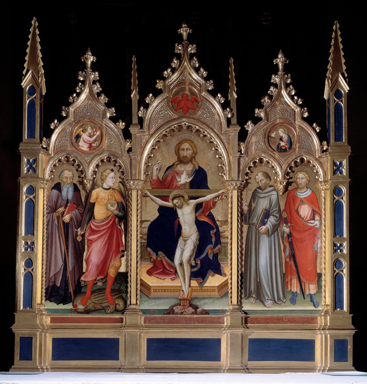 De Heilige Drie-eenheid en Heiligen (schilderij) door Mariotto di Nardo