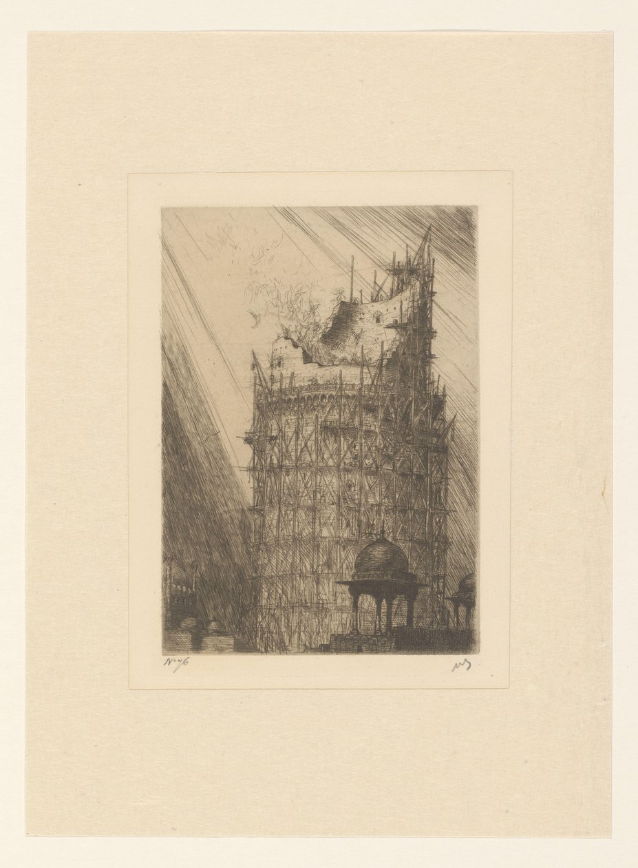 Betoverde toren door Marius Bauer (signed by artist)